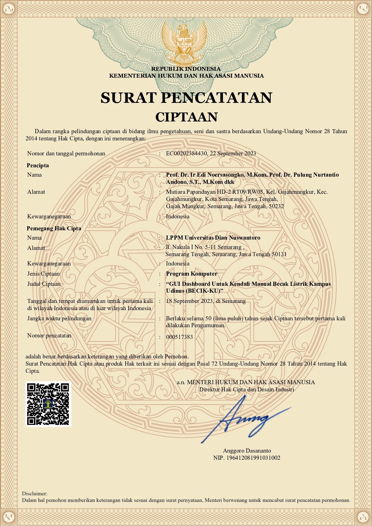 [HAK CIPTA] GUI Program Kontrol BECIK-KU