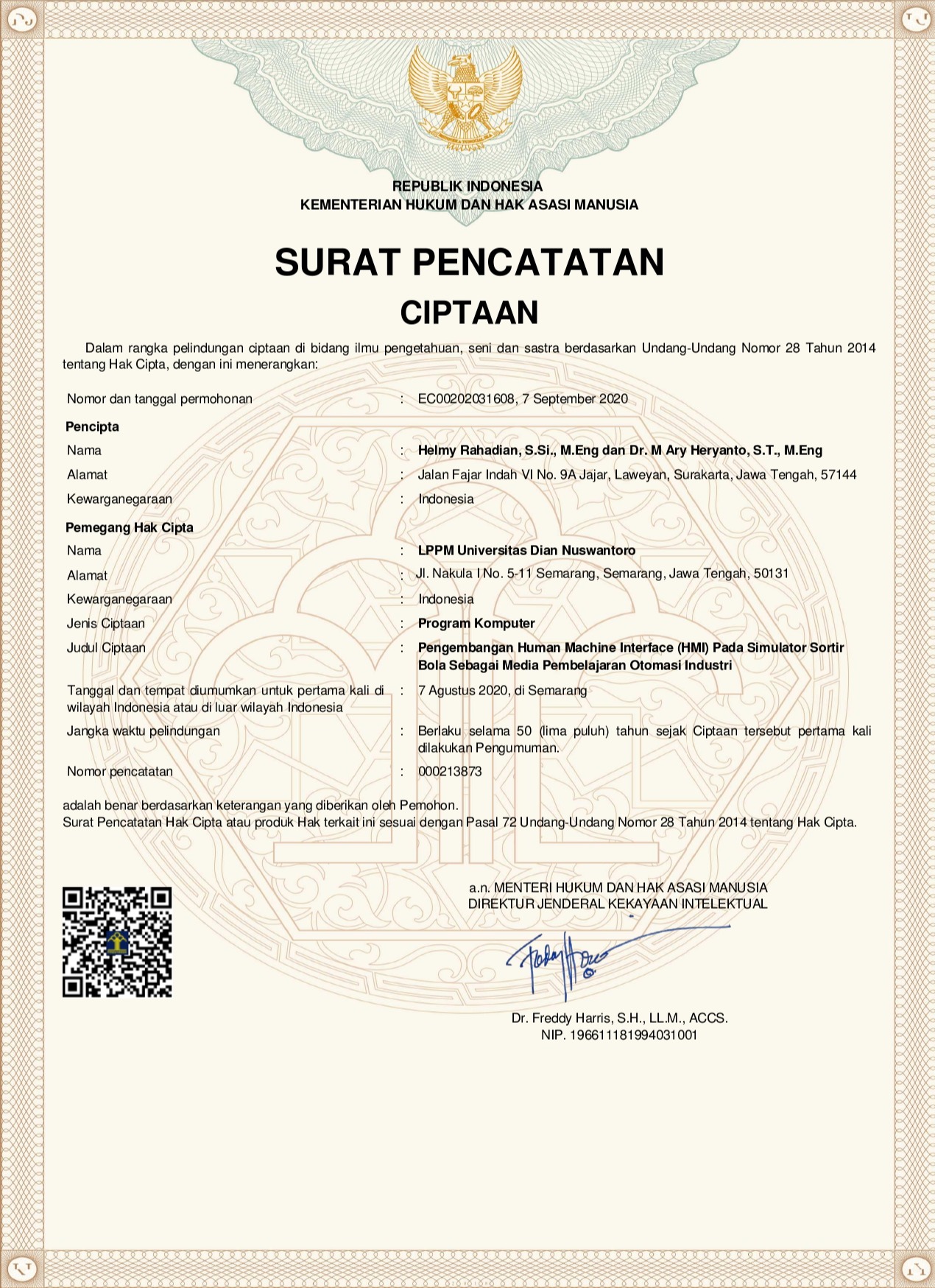 [HAK CIPTA] Pengembangan Human Machine Interface (HMI) Pada Simulator Sortir Bola Sebagai Media Pembelajaran Otomasi Industri